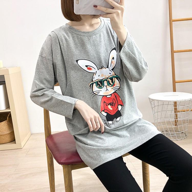 Maternity Long Sleeve Nursing Top - Stylish Spring & Autumn Wear for Postpartum and Breastfeeding Moms