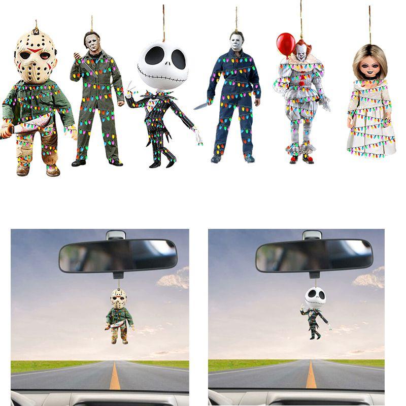 Spooky 3.1in Halloween Christmas Horror Pendant Doll For Xmas Tree Decor