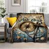 1PC Custom Name Nautical Adventure Map flannel blanket versatile,all-season throw suitable for the living room,bedroom,camping,travel,and gift