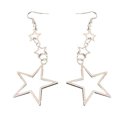 Versatile Star Pendant Eardrop Hollow Five Pointed Star Earring for All Occasion