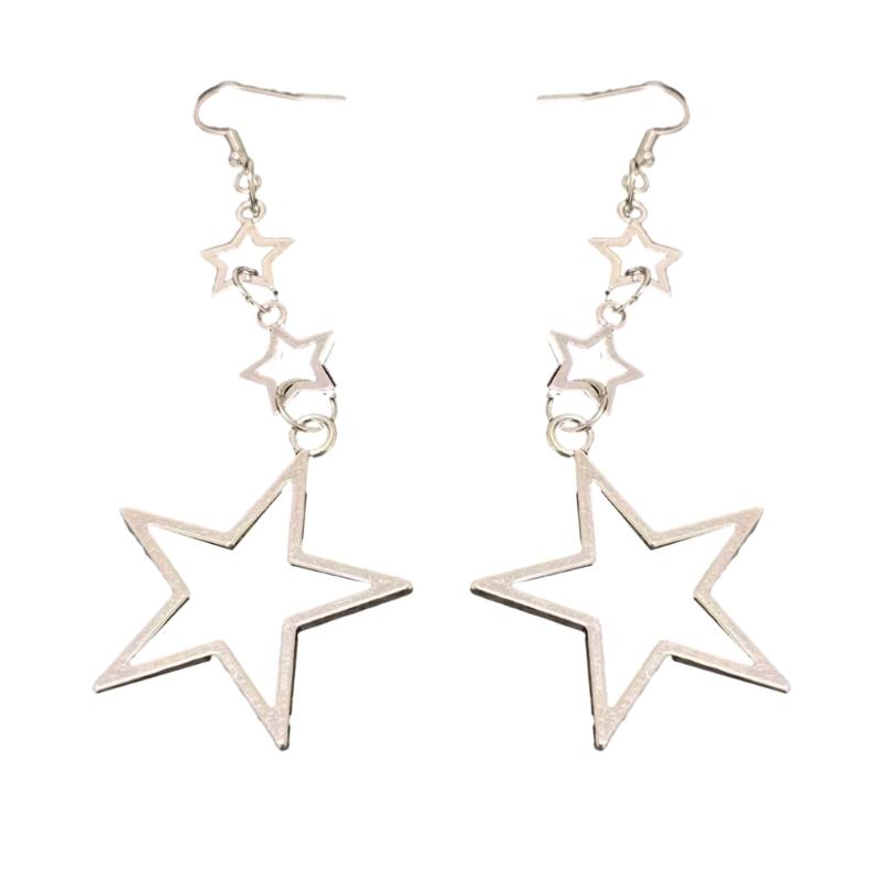 

Stylish Hollow Star Pendant Ear Jewelry Five Pointed Star Earrings Pentagrams Eardrop Decoration for Various Occasions 1