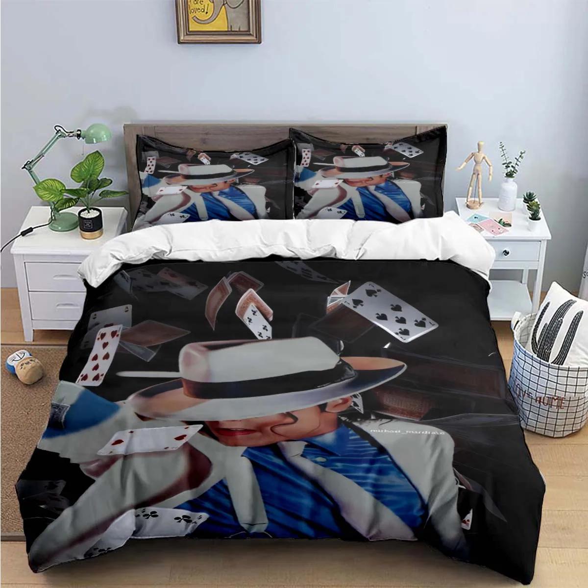 

Comforter Michael Jackson Bedding Set Singer 3D Digital Printing Musical Genius Suitable For Bedroom King Of Pop Comforter (quilt)-EU Single(135*200cm)3pcs