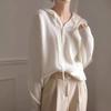Women's Solid Wool Knit Hooded Sweater - Autumn/Winter Loose Slimming Pullover