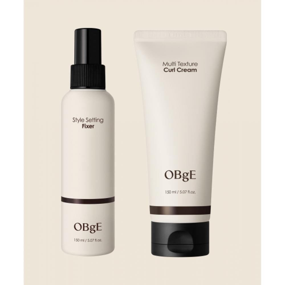 Obge [Эксклюзивная формула MuSinSa] Крем для кудрей с мультитекстурой + Фиксатор для укладки Набор для укладки мужских волос none