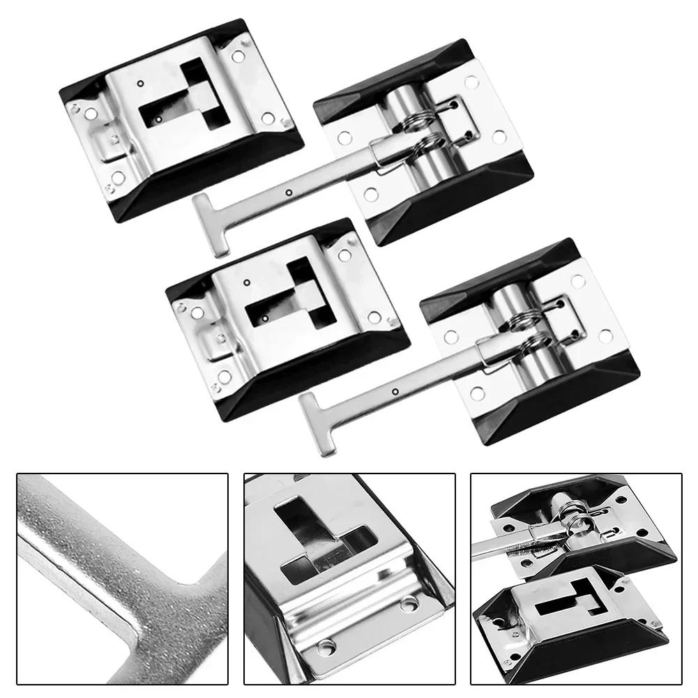 Stainless Steel Door Retainer Latch Entry Door Catch Latch Trailer Camping Car RV Door Holder T-Style Latch Catch Plate Hook