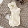 Cotton Christmas Embroidery Socks Christmas Tree Mid-Tube Socks Cute Cartoon Hosiery  Cosplay