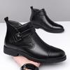 Fashion Fashion Casual Business Leather Boots for Men Solid Color Buckle Designer Shoes Male Autumn Winter Antiskid Work Boots Man