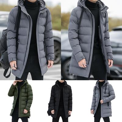 Plus Size Men's New Winter Trendy Warm Long Coat Hooded Thickened Mid-length Hooded Men's Warm Coat Winter Down Jacket Parka