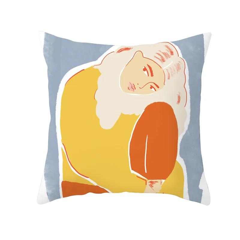 Summer Fashion Fresh Yellow Cute Pillows Case Geometry Floral Cushion Case Modern Decorative Throw Pillows for Bed Sofa Couch