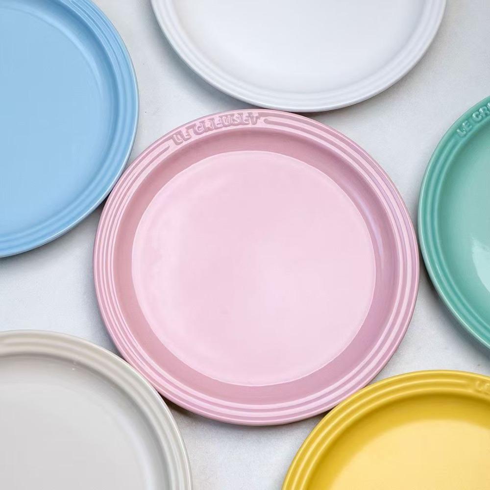French Rainbow Underglaze Color Plate Vegetable 9-inch Ceramic 7-inch Vegetable PlateRainbow Color Western Food Trays