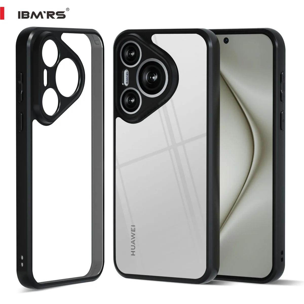 (В комплекте ремешок на запястье)Чехол IBMRS для телефона Huawei Pura 70 Pro+, прозрачная задняя крышка, совместимая с защитным чехлом военного класса(Черный камуфляж) transparent