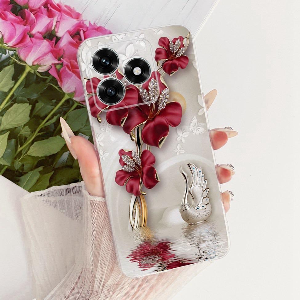 Etui na Honor X5C Plus Pokrowiec Przezroczysty Luksusowy Uroczy Kot Moda Motyl Fajny Malowany Obudowa Na Honor X5cPlus