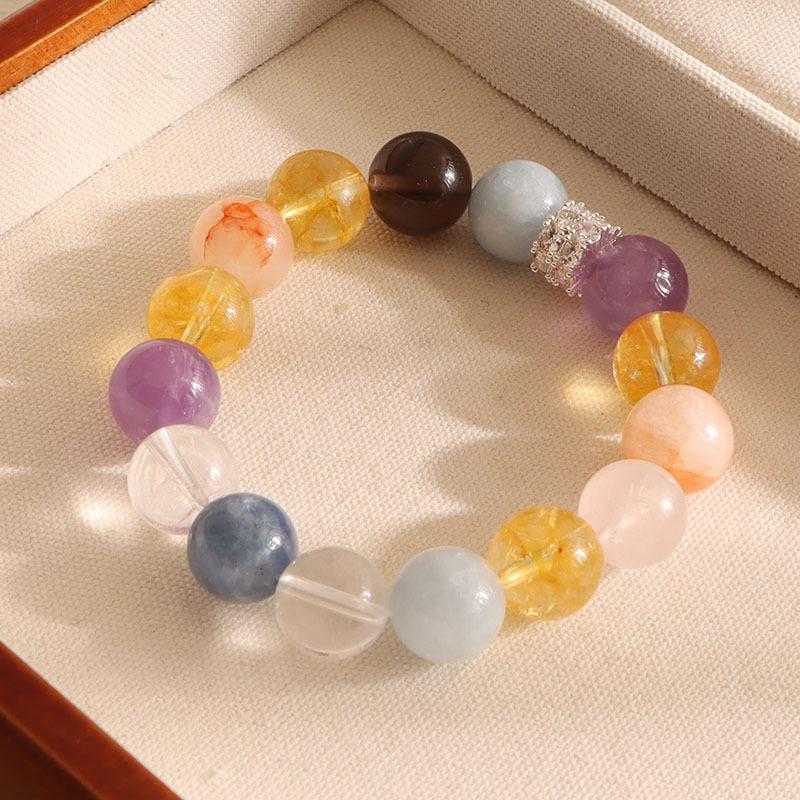 [Pepsi Conghuan] High-quality natural multi-treasure aquamarine crystal bracelet, fashionable tea crystal bracelet.