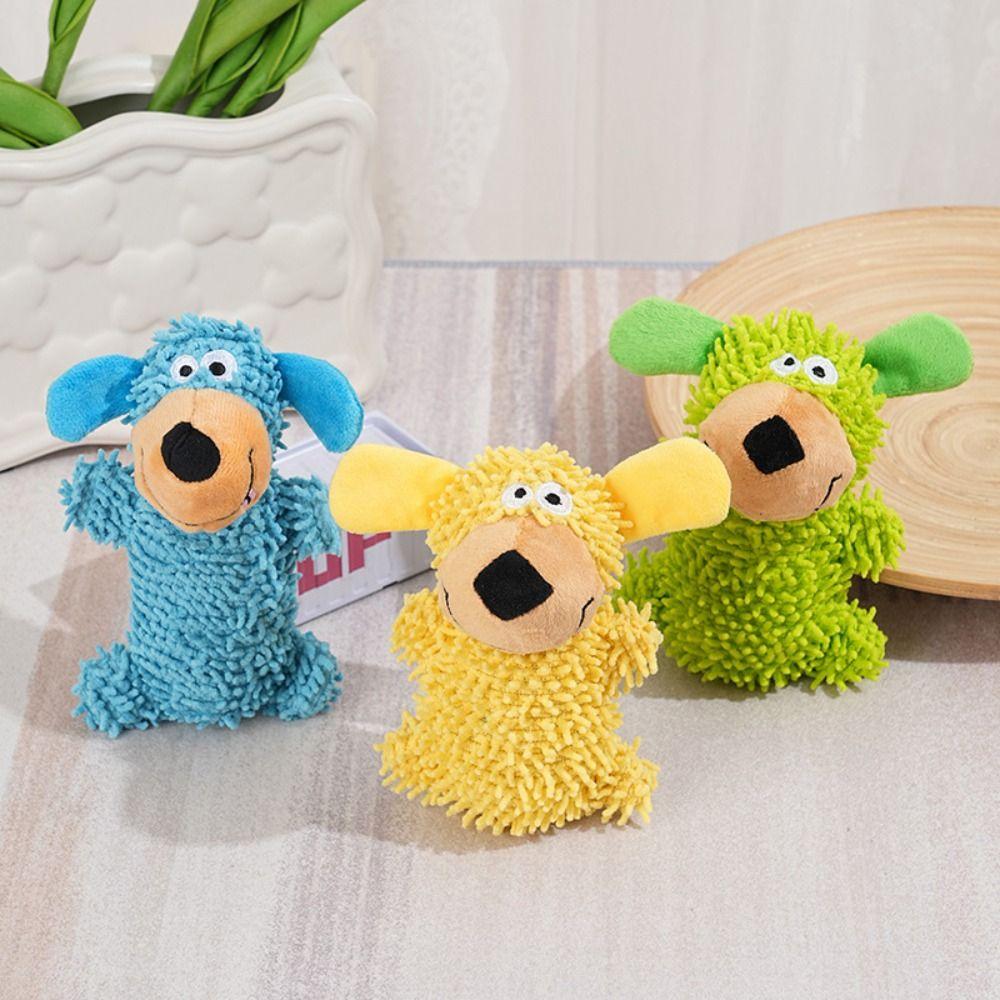 Bite-resistant Pet Shake Sound Toy Cartoon Cleaning Tooth Chew Toy  Indoor Outdoor Use