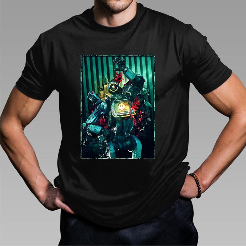 

Apex Legends Игровой принт Футболка с коротким рукавом Харадзюку Мода Apex Футболка Мужская Женская Черная Уличная одежда Крутая Косплей Футболка Топы S