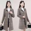 Plus Size Plaid Wool Coat for Middle-Aged Women - Trendy Autumn & Spring Style