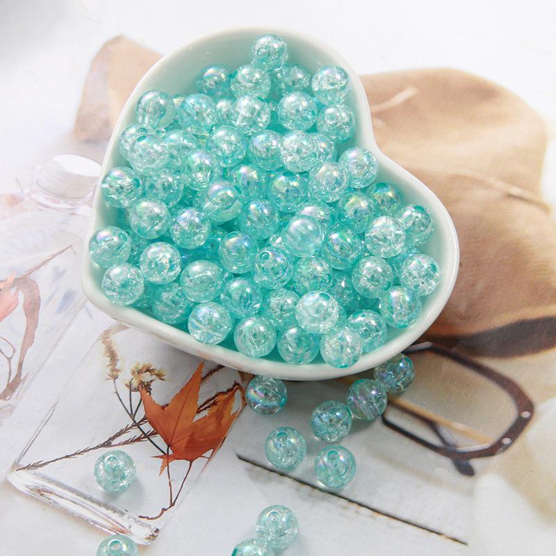 Acrylic AB Crushed Flower Bubble Round Beads for DIY Bracelet Jewelry Making
