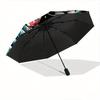 1pc Lucky Carp Automatic 3-Fold Umbrella Design, Cute Cartoon Pattern, Portable Outdoor Umbrella, Perfect, Holiday Gift for Disney fans.U055