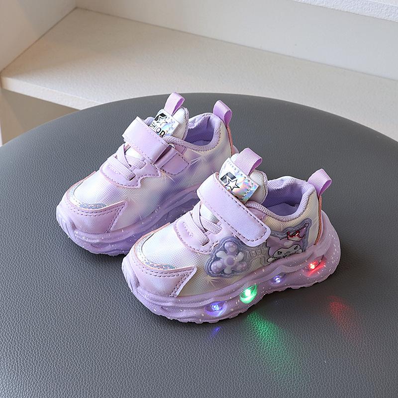 

Sanrio Kuromi Girls Led Sneakers Spring Autumn Anime Anti-Slip Casual Running Shoes Cartoon Water Proof Children s Sports Shoes 21