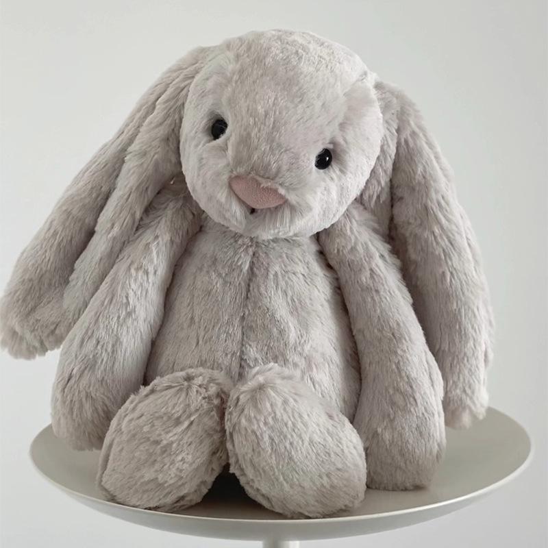 Lop-eared Bunny Plush Toy and Figurine - Calming Rabbit Doll Gift for Girls' Birthdays