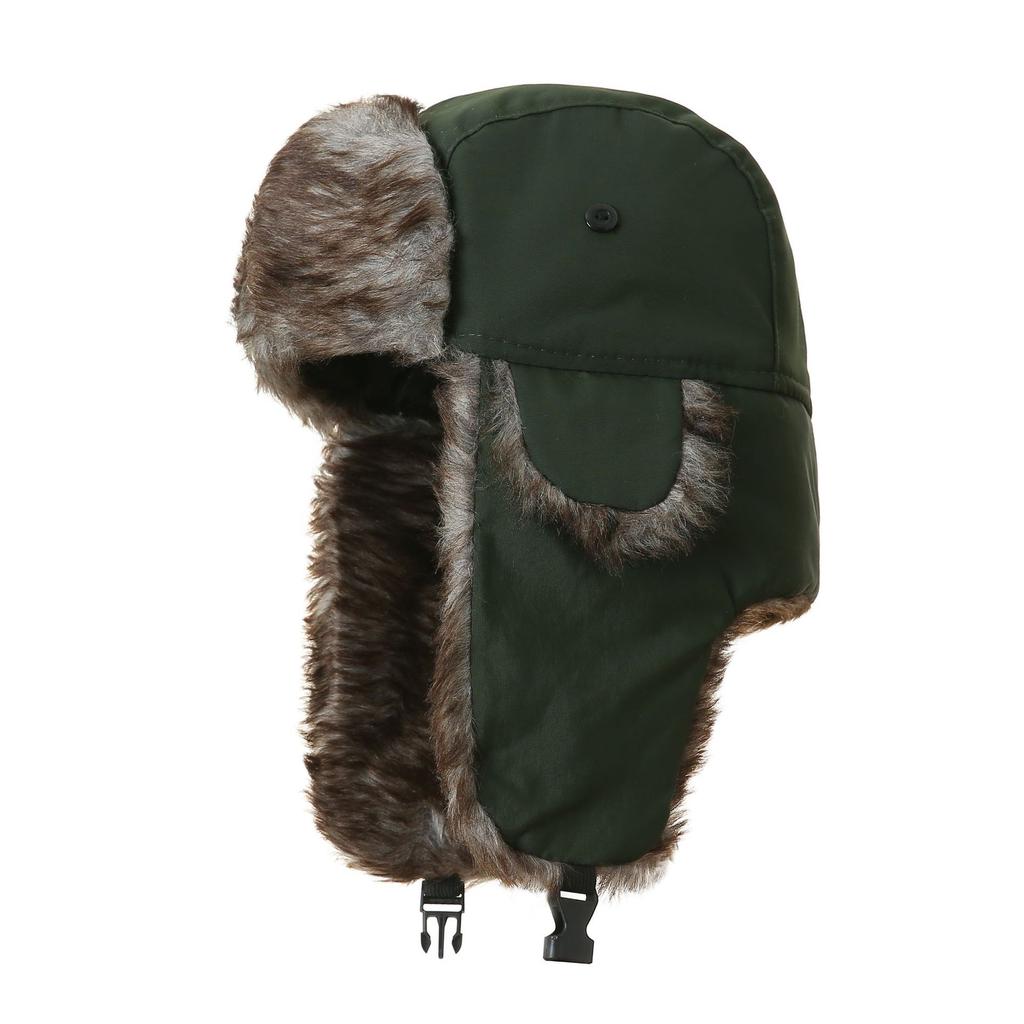 Men's and Women's Winter Warm Plush Lined Pilot Hat - Windproof Ear Muffs with Adjustable Faux Fur Ears, Extreme Cold Weather and Outdoor Exploration