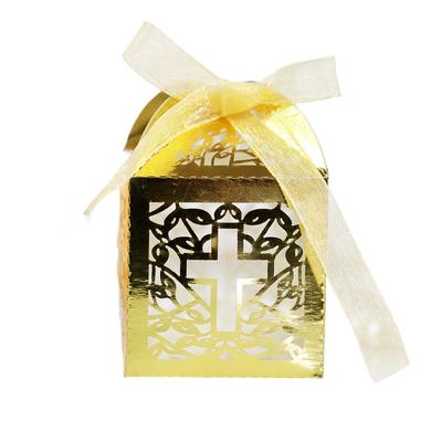 50 Pieces Gift Boxes Snack Chocolate Cookie Package Holder Paper Decorative Atmospheres Packing Ribbon Hollow Container