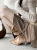 European and American temperament versatile pointed suede high-heeled boots