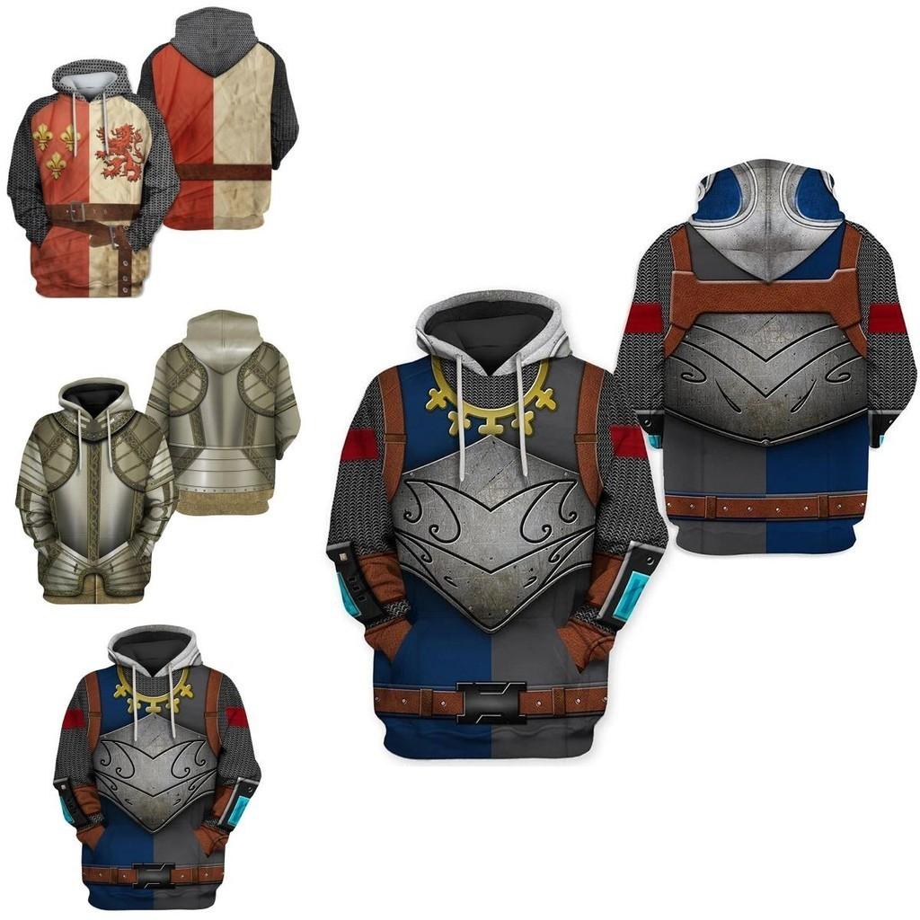 Medieval Knight Hoodie Pullover For Men And Women With Vibrant 3d Printing Design