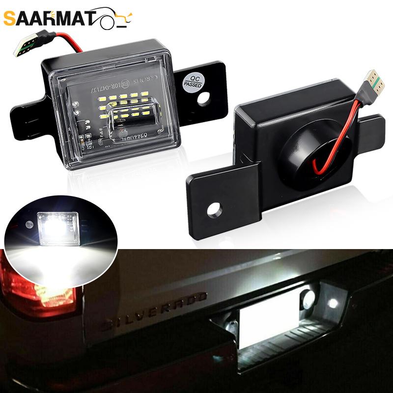 For Chevrolet Silverado GMC Sierra 1500 2500HD/500HD 3500HD 2015-2025 Led License Number Plate Light Tail Tag Lamp Car Accessory