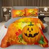 Halloween Quilt Set Twin Full Queen King 2/3 Piece Reversible Quilted Bedding Set Pumpkin Bedspread Gothic Horror Theme Coverlet