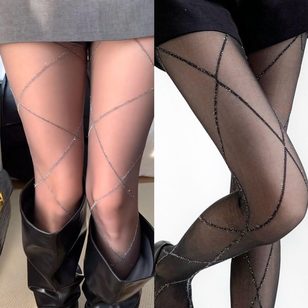Sexy strømpebukser Strømpebukse Blomstertrykk Hollow Out Mesh Netting Strømpebukse Body Strømper Dame Undertøy Strømpebukser Mesh Nylon Tights