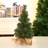 Christmas Tree Table top Decoration With Natural Burlap Base For Home Office Holiday Decoration