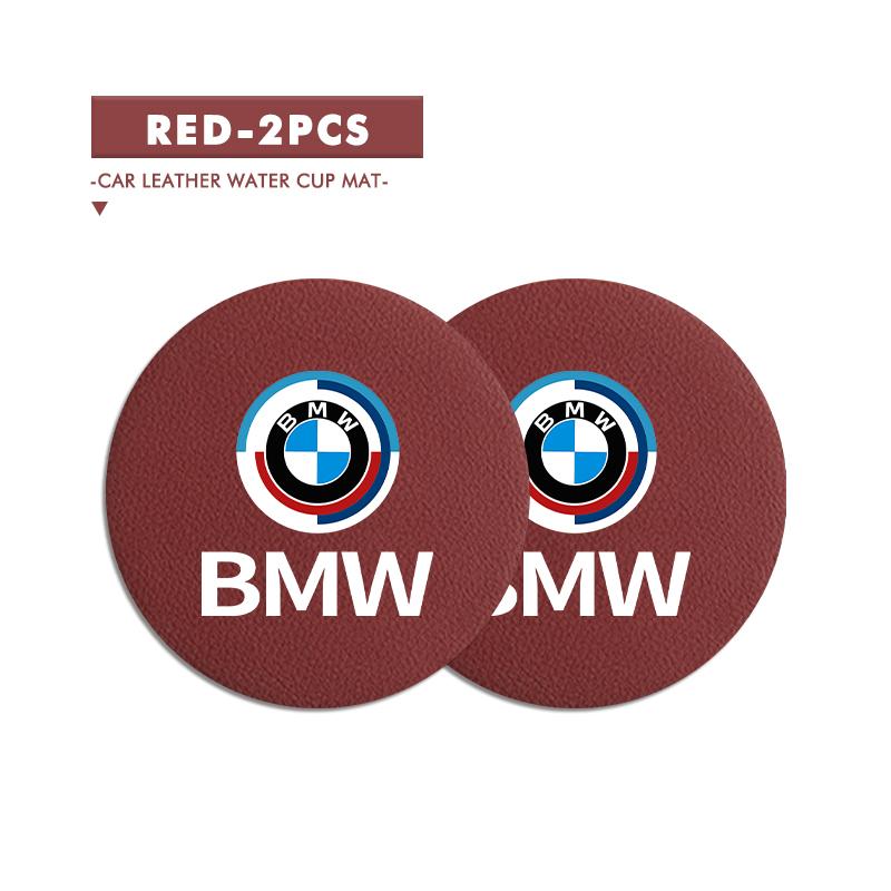 2Pcs Car Coaster Mat Water Cup Holder Anti-Slip Accessories For BMW G01 G02 F15 F16 G05 G06 G07 F07 G30 G32 F40 F44 F34 c1