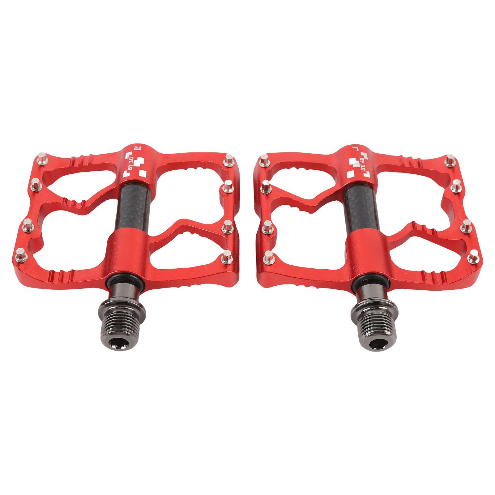 Road Mountain Bike Pedals 3 Bearings Bicycle Pedals Lightweight Bicycle Platform Pedals with Anti Skid Nails Aluminum