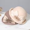 Berretto in lana con fiocco di visone elegante francese da donna autunno inverno cappello a secchiello arricciato di alta gamma cappello a cilindro di temperamento
