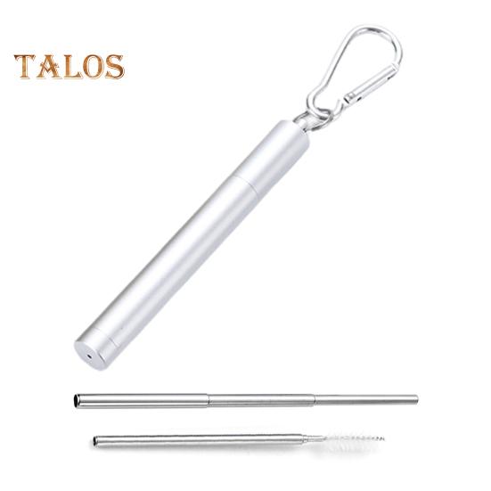 1 sada teleskopického brčka s odnímatelným protiskluzovým multifunkčním brčkem z nerezové oceli s úložným pouzdrem pro děti