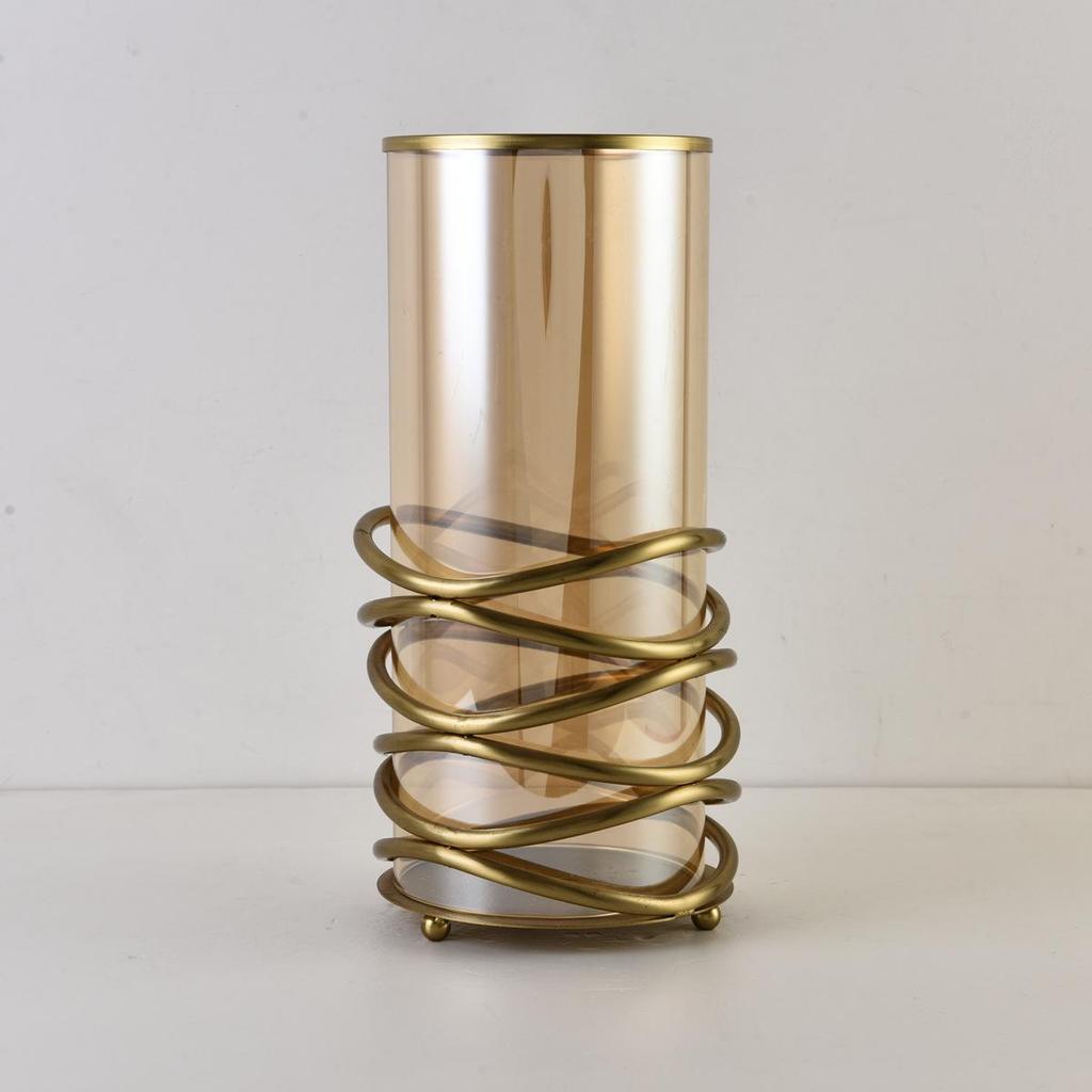 Modern Minimalist Metal & Glass Flower Vases - Home Decor & Restaurant Ornaments