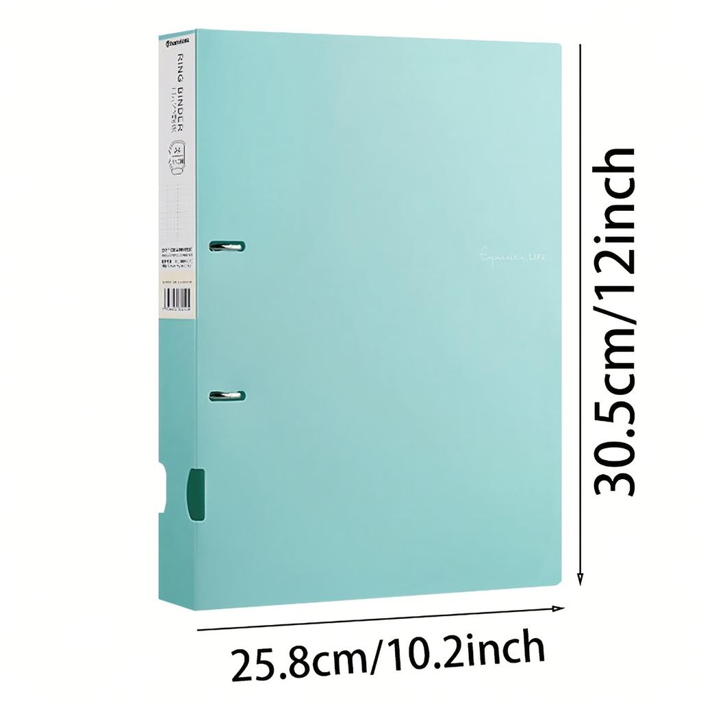[A4 Size Durable File Folder] 1pc, A4 Size, Colorful PP Folder with 2-Hole D-Ring Binders, Plastic File Organizer, Office Supplies