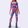 Unisex Cyber Punk 3D Digital Printing Halloween Party Role Play Outfit Women Men Cosplay Costume Carnival Jumpsuit