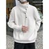 Men's Sophisticated Half-High Neck Button-Up Heavyweight Winter Sweater