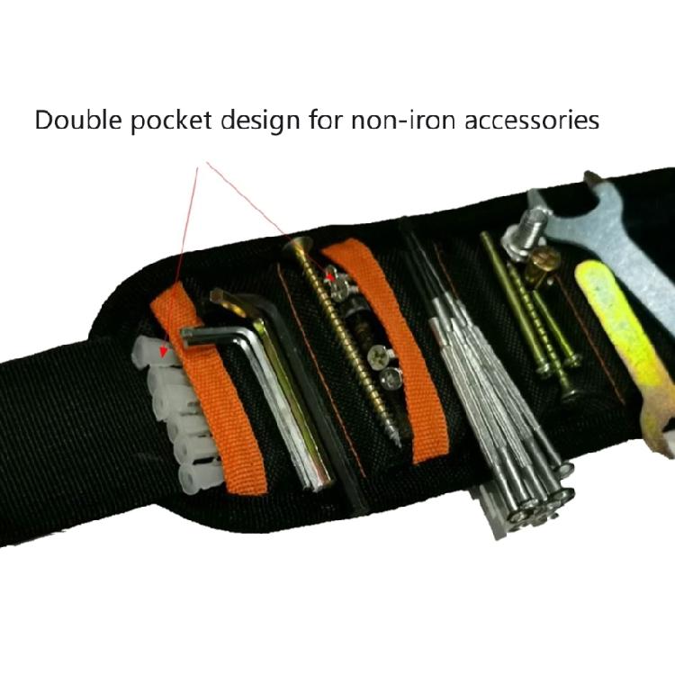 Magnetic Wristband Tool Holder With 6 Rows Of Magnets For Drill Bit Convenient Tool And Part Storage Repair Construction