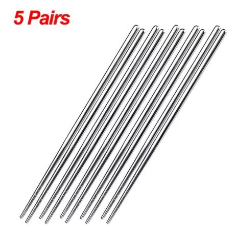 Lightweight Chopsticks Stainless Steel Chopsticks Reusable Easy To Use Nonslip Dishwasher Safe for Home Kitchen Hotel Restaurant