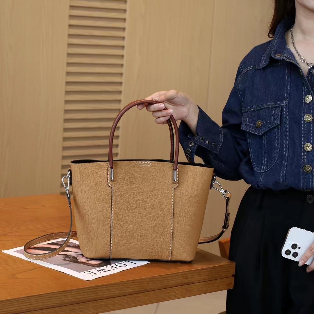 

Женская сумка-тоут из коровьей кожи Togo, большая вместимость, женская кожаная сумка, деловая модная сумка через плечо 25*11*22CM