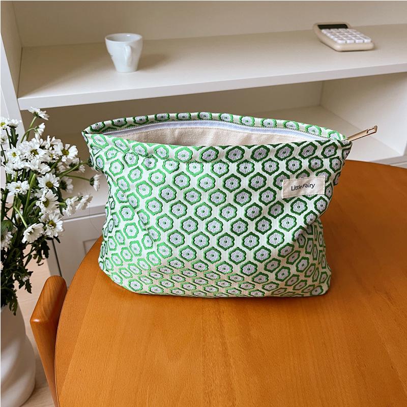 Pink Floral Makeup Bag: Women's Portable, Large Capacity, Small Size Travel Toiletry and Skincare Storage Bag