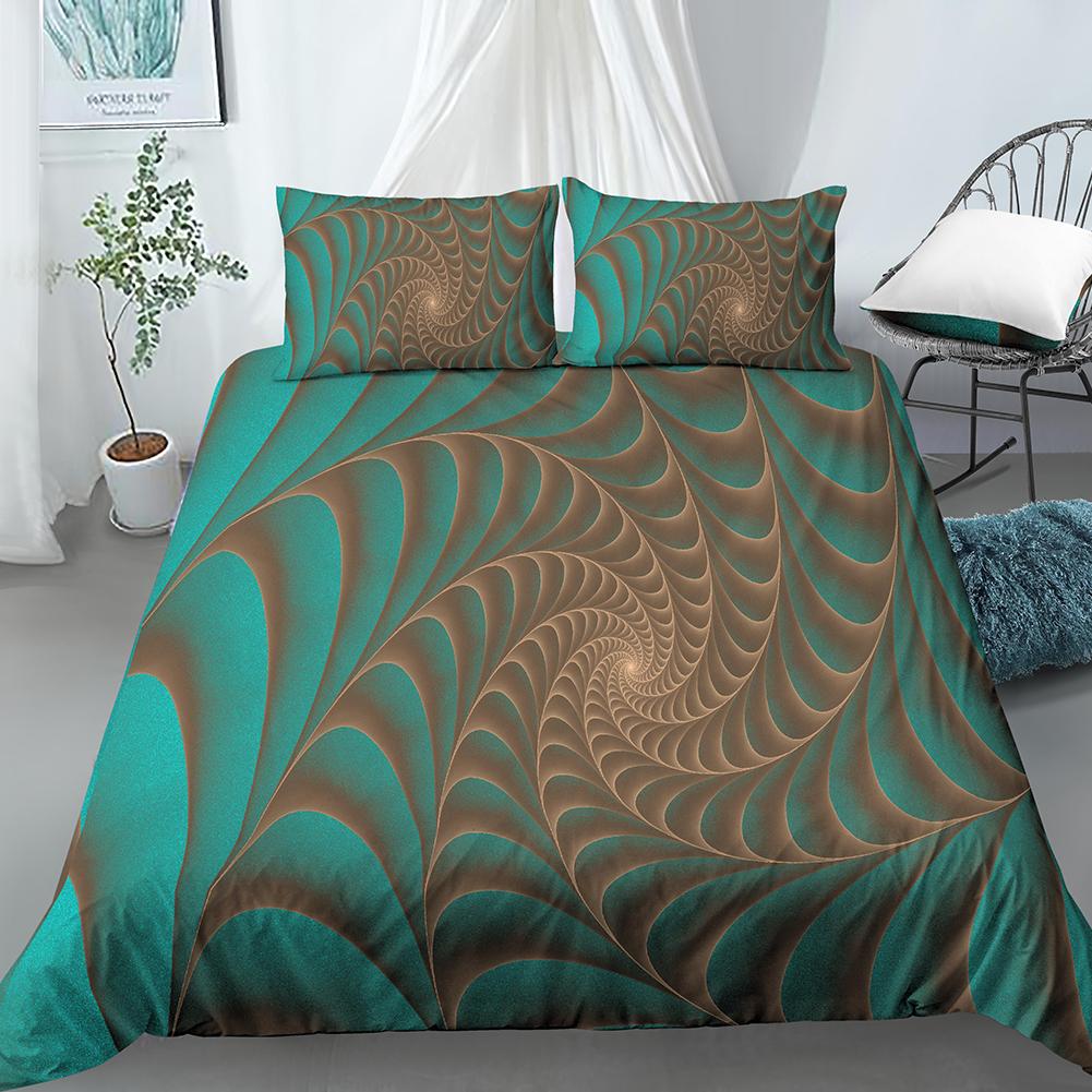 Geometric Duvet Cover Set Bohemian 3D Print Polyester Comforter Cover King Queen Twin Size with Pillowcase for Kids Boys Girls
