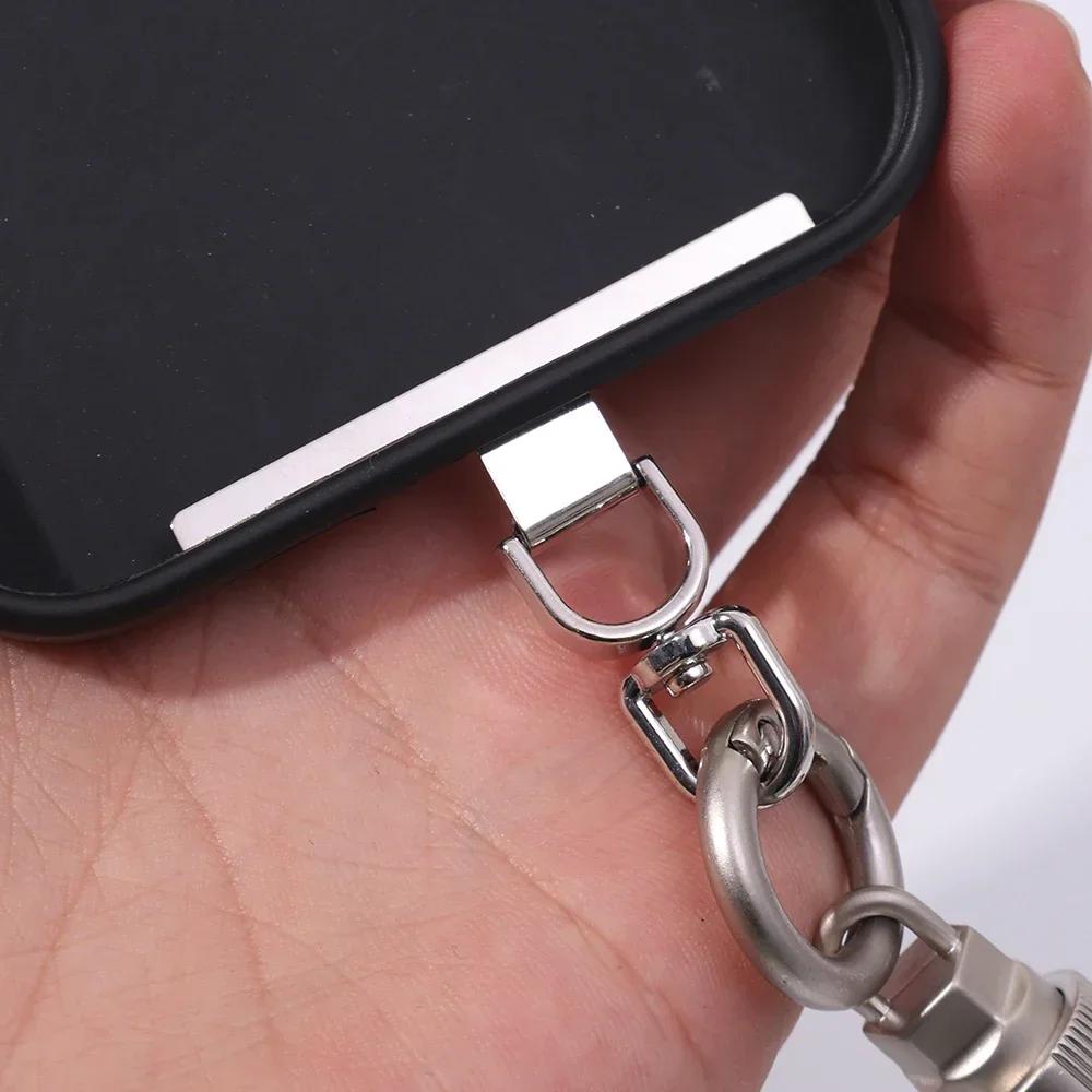 1/2/3/4Pcs Stainless Steel Phone Tether Tab Replacement Part for Cell Phone Safety Lanyard Patch 360 Degree Rotatable Gasket