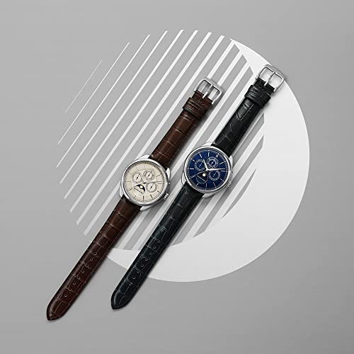 MASTER WORKS Quattro 004 MW21SN-ACNVG8 Men's Watch, Made In Japan, Quartz Movement, 40mm, Leather Strap, Moon Phase, Navy Blue