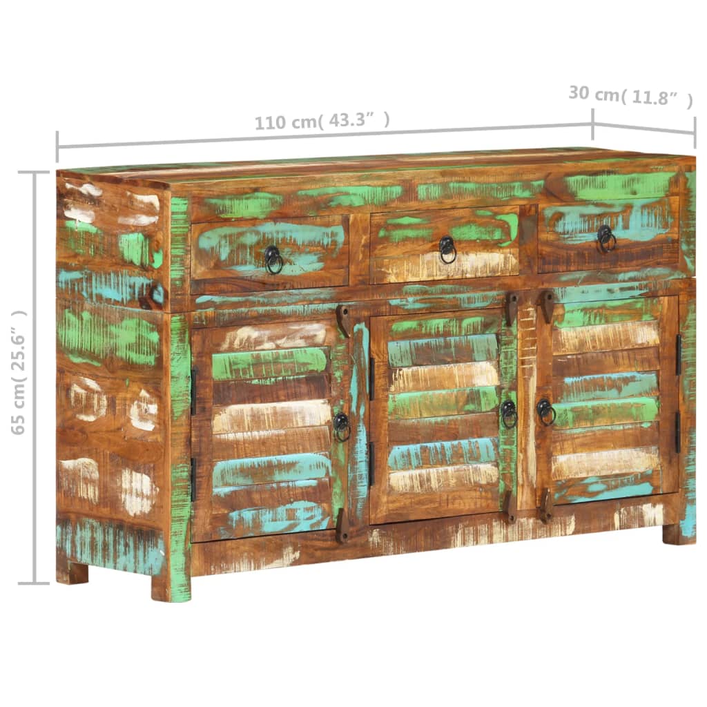 Sideboard 110x30x65 Cm Reclaimed Solid Wood