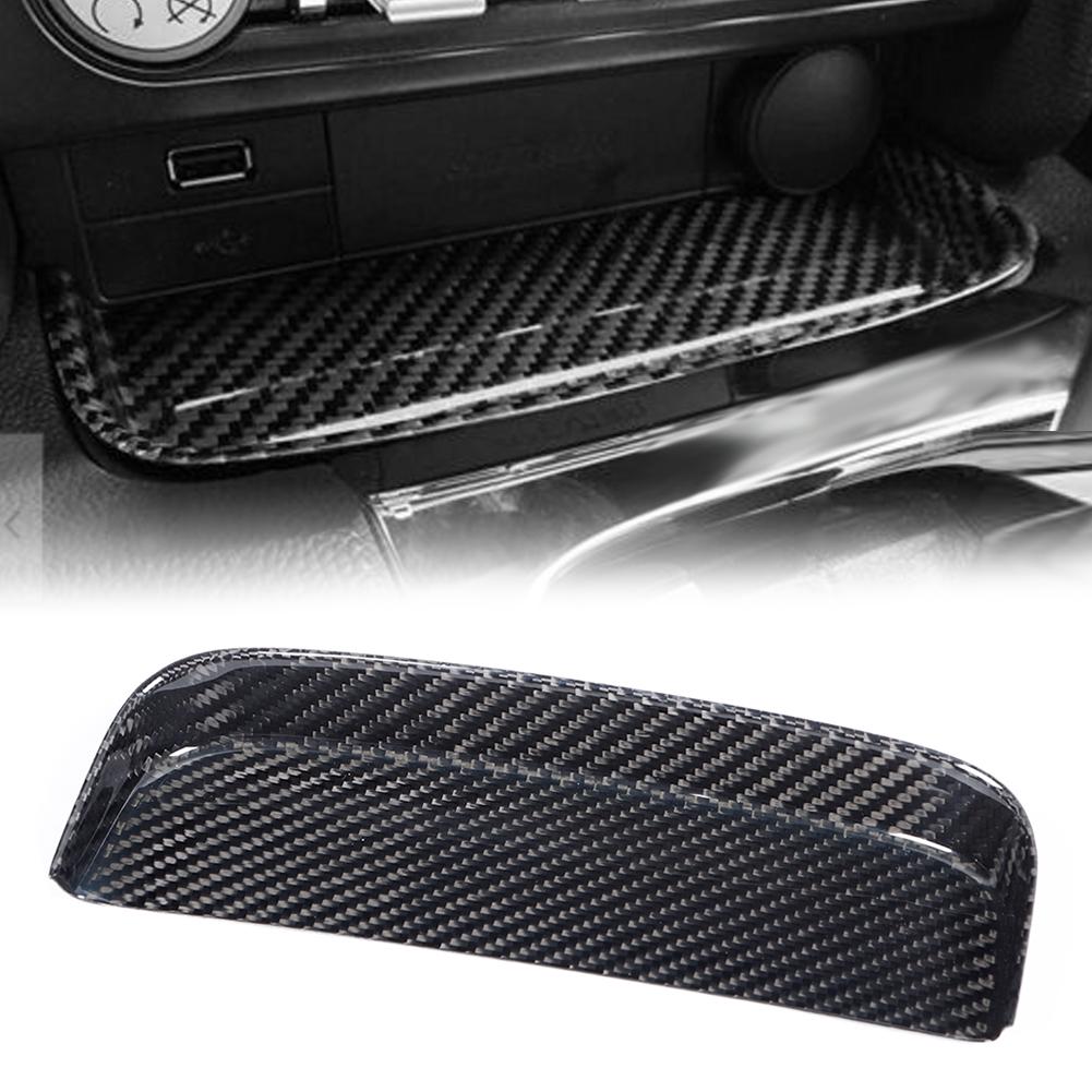 Carbon Fiber Car Storage Box Cover Trim Decor Fit for Ford Mustang 2014-2018