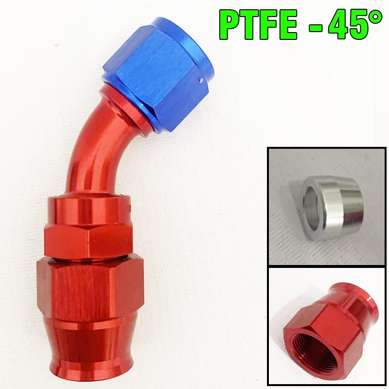 HQ PTFE Universal AN4/AN6/AN8/AN10/AN12 Straight 0°/45°/90/180° Degree Oil Fuel Swivel Hose End Fitting Oil Hose End Adaptor Kit